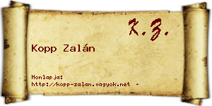 Kopp Zalán névjegykártya