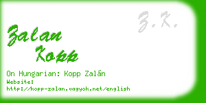 zalan kopp business card